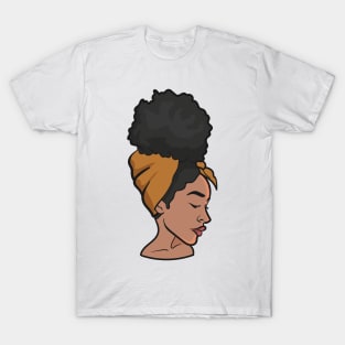 Beautiful Afro Queen in Headwrap T-Shirt